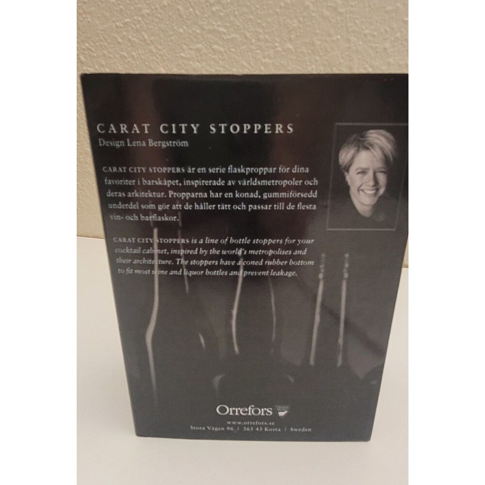 NEW Orrefors TOKYO Carat City Crystal Bottle Stopper Modern Architecture NIB - Picture 6 of 6